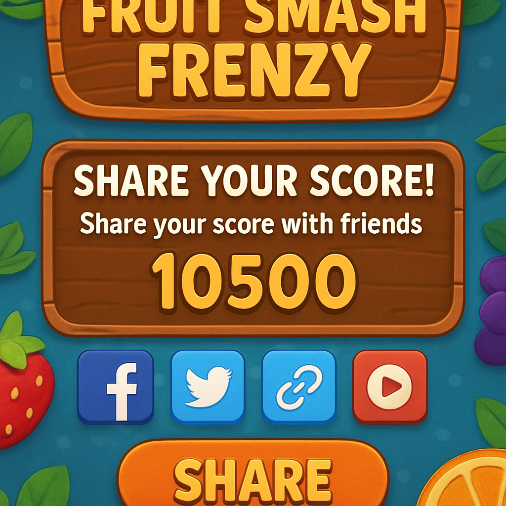 Social media sharing options displayed on the game's end screen